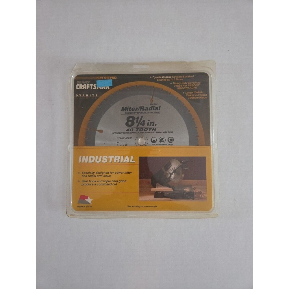 Sears Craftsman 8 1/4 In Saw Blade 40 Tooth Miter Radial Dyanite Carbide 929212